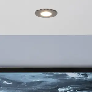 Litecraft 2 Pack Black Chrome Modern IP65 Fire Rated Bathroom Downlights