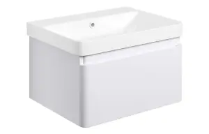 Aquarius Sophie 605MM Vanity Unit Matt White WC Set with Chrome Finishes