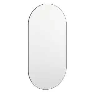 Berkfield Mirror with LED Lights 60x30 cm Glass Oval