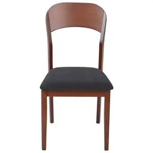 Set of 2 Dining Chairs ALVIN Rubberwood Dark Wood