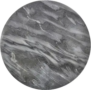 URBNLIVING Height 28cm Round Black Marble Serving Display Cheese Boards Charcuterie Platters