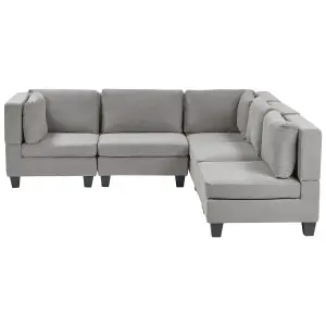 Corner Sofa UNSTAD Light Grey Fabric Left Hand