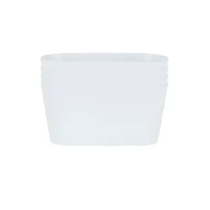 Wham Set 4 Studio 30cm Oval Plastic Trough Ice White