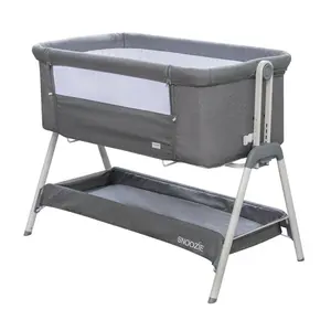 Snoozie Folding Travel Cot with Mattress Dark Grey