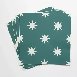 Quadrostyle Starry Night Green Wall and Floor Tile Vinyl Stickers 30cm(L) 30cm(W) pack of 4