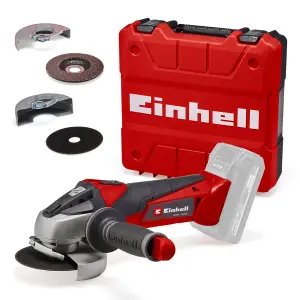 Einhell Cordless Angle Grinder 115mm 18V Includes Cutting Discs Case Power X-Change TE-AG 18/115 Li-Solo Acc - Body Only