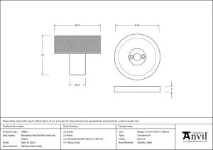 From The Anvil Satin Marine SS (316) Brompton Mortice/Rim Knob Set (Plain)