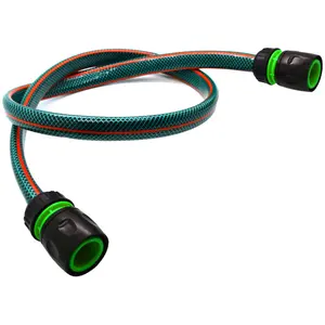 Garden Hose Pipe, Outdoor Tap to Reel Connection Set, 4 Layer Non-Toxic 1/2" Hose (Green, 3 m / 9.84 ft + 2 Quick Connectors)