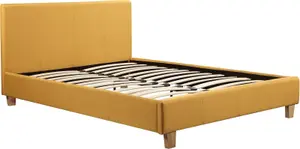 Prado 4ft6 Double Bed Frame in Mustard Fabric