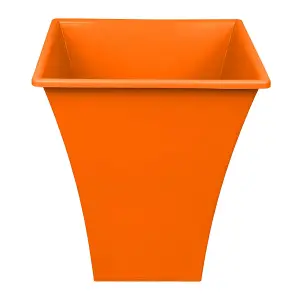 simpa 2PC Orange Large Metallic Style Plastic Planters.