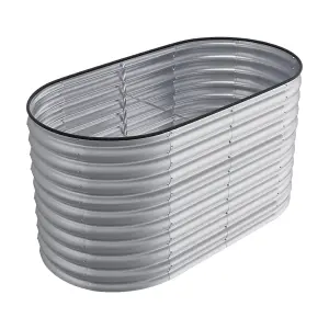 Silver Oval Three-grid Metal Raised Bed Galvanized Raised Planter Box Outdoor Raised Garden Bed Kit