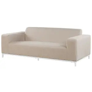 Outdoor Upholstered Sofa Garden Sofa ROVIGO Polyester Beige 3 Seater