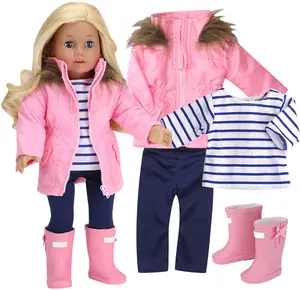 Sophia's by Teamson Kids Jacket, Leggings, T-Shirt, and Rain Boots for 18" Dolls