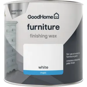 GoodHome White Matt Furniture Wax Finishing wax, 0.5L