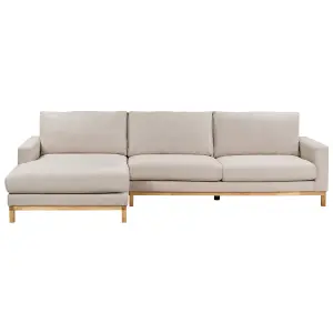 Right-Hand Corner Sofa SIGGARD Beige Fabric Right Hand