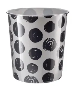 MantraRaj 7.7 Litre Plastic Waste Paper Basket Bin Round Open Trash Can Lightweight Recycling Rubbish Bin (Black)