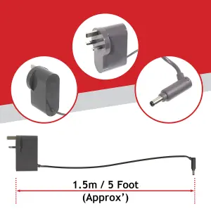 SPARES2GO Charger compatible with Dyson V6 DC59 V7 V8 DC58 DC61 DC62 SV03 SV05 SV10 SV11 Battery Cable