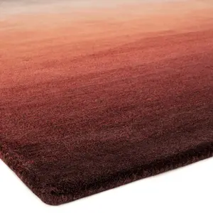 Orange Rust Handmade , Luxurious , Easy to Clean Modern , Plain , Wool Rug for Living Room, Bedroom - 160cm X 230cm