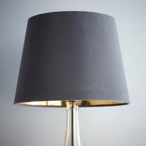 Grey Velvet Empire Shade for Ceiling and Table Lamp 14 Inch Shade