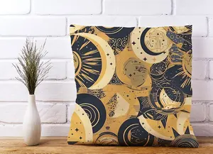 Blue Gold Moon and Sun Cushions 45cm x 45cm