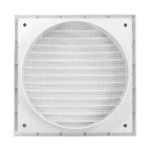 White Air Vent Grille/Duct Covers with Fly Screen/Anti-Insect Mesh,no Screws Visible-Separate Backplate (150mm x 150mm round)