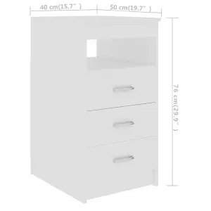 Berkfield Drawer Cabinet White 40x50x76 cm Engineered Wood