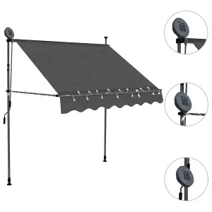 Berkfield Manual Retractable Awning with LED 100 cm Anthracite