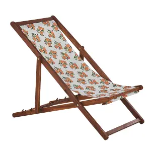 Sun Lounger Wood Dark Brown ANZIO