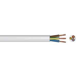 Time White 3-core Flexible Cable 0.75mm² x 100m