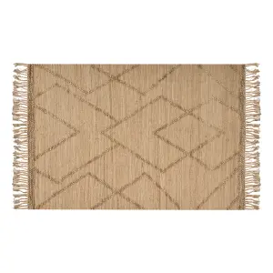 Jute Area Rug 160 x 230 cm Beige HANDERE