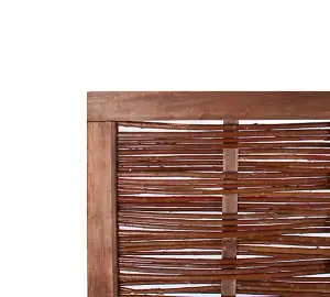 Willow Hurdle Fence Panel Framed Handwoven 6ft x 4.5ft