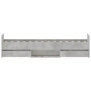 Berkfield Bed Frame with Headboard and Footboard Concrete Grey 75x190 cm