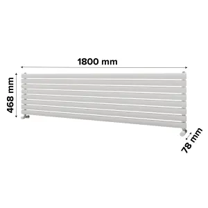 Ximax Champion FORH1164600W White Gas Horizontal Designer Radiator, (W)1800mm x (H)468mm