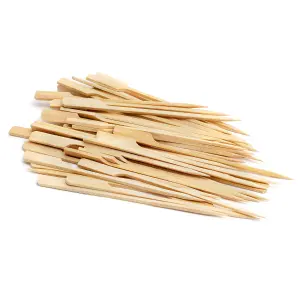 100 15cm Wooden Bamboo Paddle Skewers