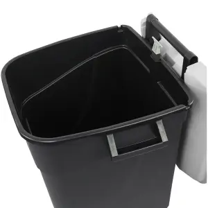 120 Litre Wheelie Bin with Foot Pedal - Grey Lid