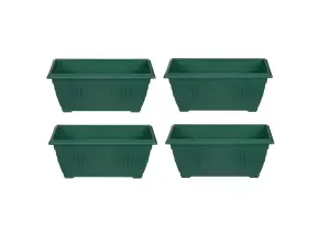 4 x 40cm Small Plastic Venetian Window Box Trough Planter Pot Green Colour