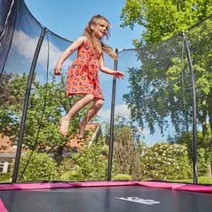 10ft x 7ft Salta Pink Comfort Edition Rectangular Trampoline with Enclosure