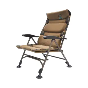 CARPZILLA Recliner Folding Camping Fishing Chair 5CM Cushion 150KG Capacity Camo