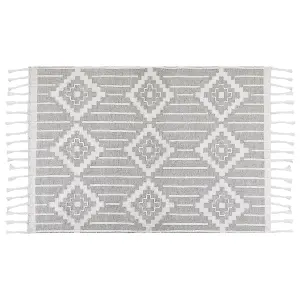 Outdoor Area Rug 160 x 230 cm Grey and White TABIAT