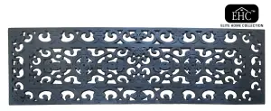 EHC 1 x Victorian Wrought Iron Effect Outdoor/Indoor Non Slip Rubber Step Door Mat, 75 x 25 cm