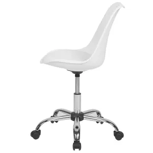 Desk Chair Faux Leather White DAKOTA