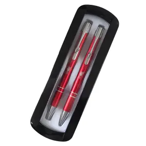 Liverpool FC Crest Pen & Pencil Set Red/Silver (One Size)