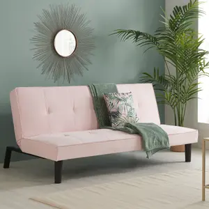 Pink Velvet Sofa Bed Birlea Aurora 3 Seater Settee Emerald Fabric Retro