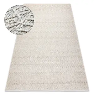 Carpet JERSEY 19243 cream - Chevron, structural, loop BOHO  180x270 cm