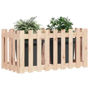 Berkfield Garden Raised Bed with Fence Design 100x50x50 cm Solid Wood Pine