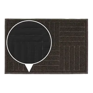 JVL Mud Grabber Spaghetti Scraper Doormat, 40x60cm, Brown Square