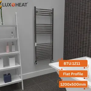 Towel Radiator Rail 1200 x 500 for Central Heating with Chrome Finish