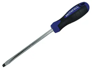 Faithfull  Soft Grip Screwdriver Flared Slotted Tip 6.5 x 125mm FAISDF125