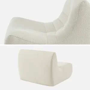 sweeek. Pair of 1-seater armchairs in boucle fabric Sokol duo White 91x105x72 cm