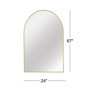 Mcfarren Metal Flat Wall Mirror Satin Brass